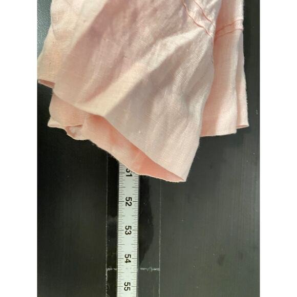 Vintage St. Simon Womens Dress Sz 12 Pink Linen Pleated Cottagecore Prairie FLAW - Picture 12 of 14